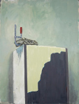 Extruded Polysteren Foam Damping the Buzzing,&amp;#160;2021.&amp;#160;Acrylic on canvas. 58 x 77 cm.